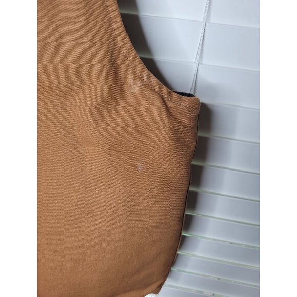 Carhartt Mens Duck Canvas Vest XL Brown Workwear 3rd Party Logo LN - Picture 7 of 8